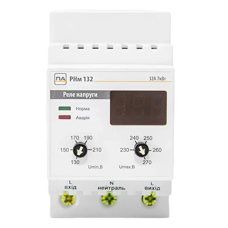 Реле напруги Промавтоматика РНм 132 32A на DIN рейку - фотографія 2
